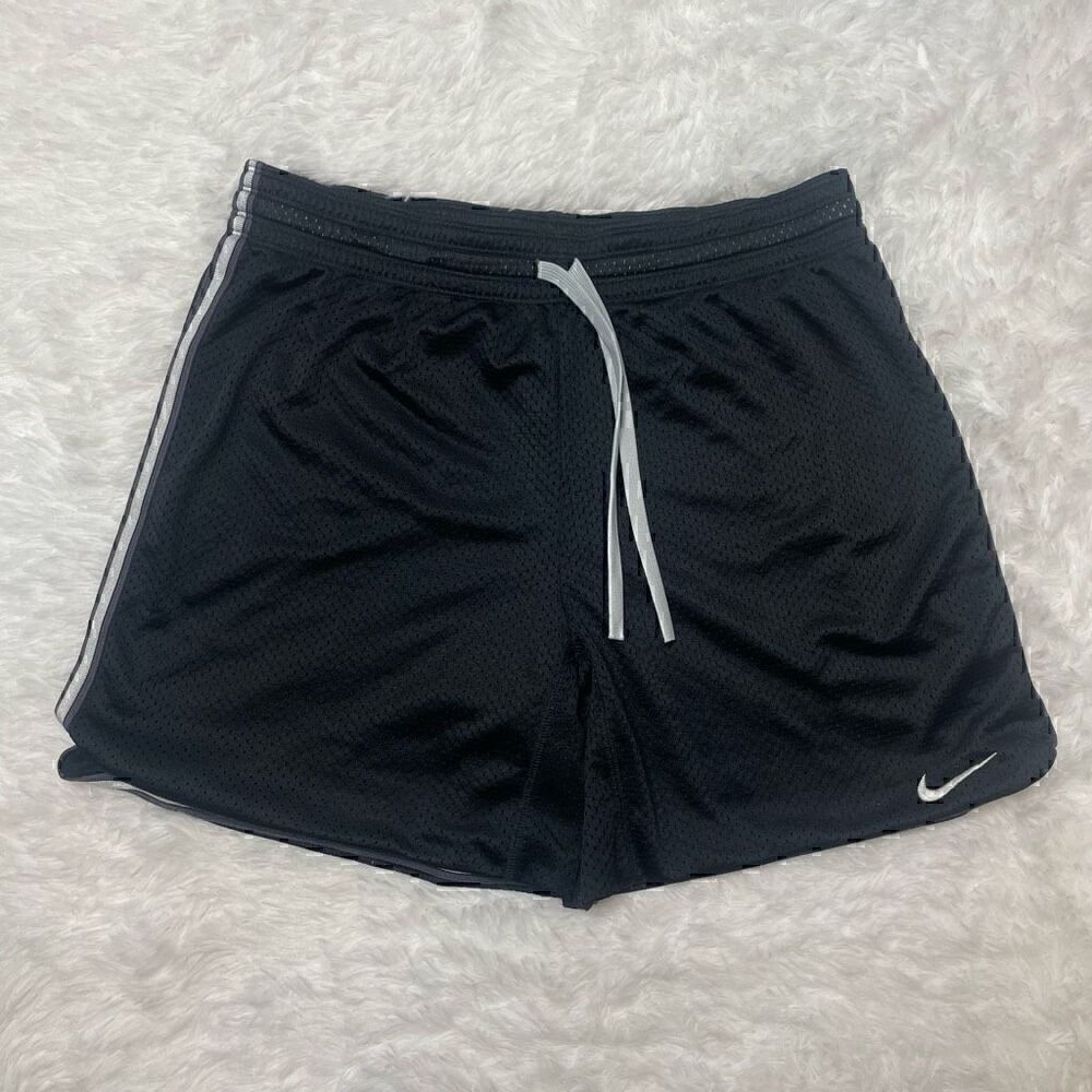 Nike Dri Fit Gym Shorts Retro Mesh Training Black Size Medium Lined Drawstring A - Picture 2 of 10